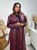 Trench lungo in ecopelle
