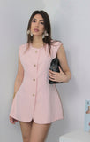 Gilet con bottoni oro