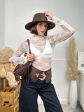 Maglia semitrasparente in pizzo