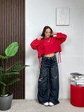 Jeans Wide Leg Destroyed
