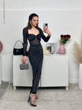 Vestito lungo strass