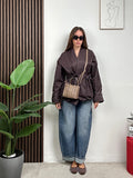 Giacca Kimono Check Belt