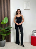 Jumpsuit con corpetto in pizzo
