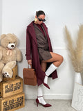 Trench bordeaux a cappotto