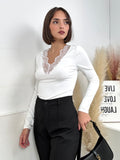 Body con richiamo in pizzo