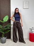 Pantalone Gessato Nodo Chic