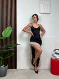 Abito Lungo Feather Slit