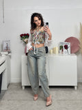 Jeans BALLOONS sabbiato con strass