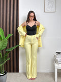 Pantalone a zampa con riga centrale