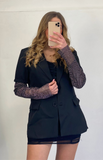 Giacca con strass maniche a rete