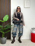 Jeans Leopard Cut-Out