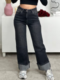 Jeans con piegone NERO