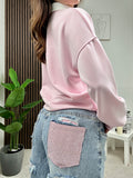 Jeans con strass rosa