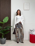 Jeans Wide Leg Floral Vintage