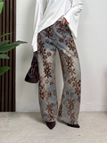 Jeans Wide Leg Floral Vintage