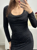 Vestito in lycra con micro strass