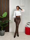 Gonna Longuette Eco Leather