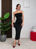 Vestito Midi Feather Glam