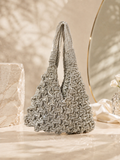 Borsa Intrecciata Strass