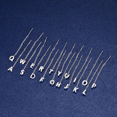 ChicSilver Aretes de aro colgantes con inicial para mujer, plata de ley