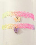 Choker multicolori con ciondolo farfalla