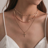 Collana multifilo con croce