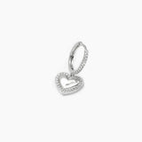 Mini hoops cuore argento