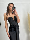 Body con strass a fascia