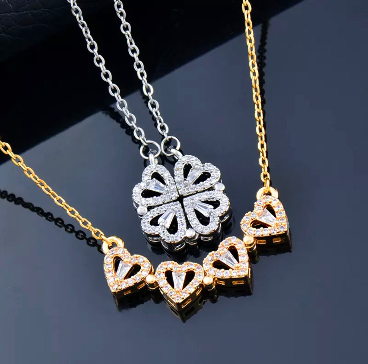 Collana a cuore portafortuna da donna, collana con ciondolo Collana a cuore portafortuna da donna, collana con ciondolo